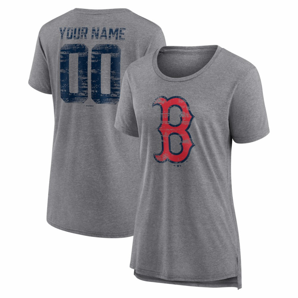 Boston Red Sox Women's Heritage Personalized Any Name & Number Tri-Blend T-Shirt | MLB For sale