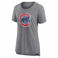 Chicago Cubs Women's Heritage Personalized Any Name & Number Tri-Blend T-Shirt | MLB Shop