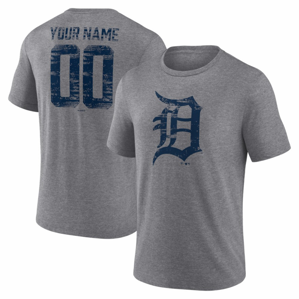 Detroit Tigers Heritage Personalized Any Name & Number Tri-Blend T-Shirt | MLB Outlet