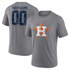 Houston Astros Heritage Personalized Any Name & Number Tri-Blend T-Shirt | MLB On Sale