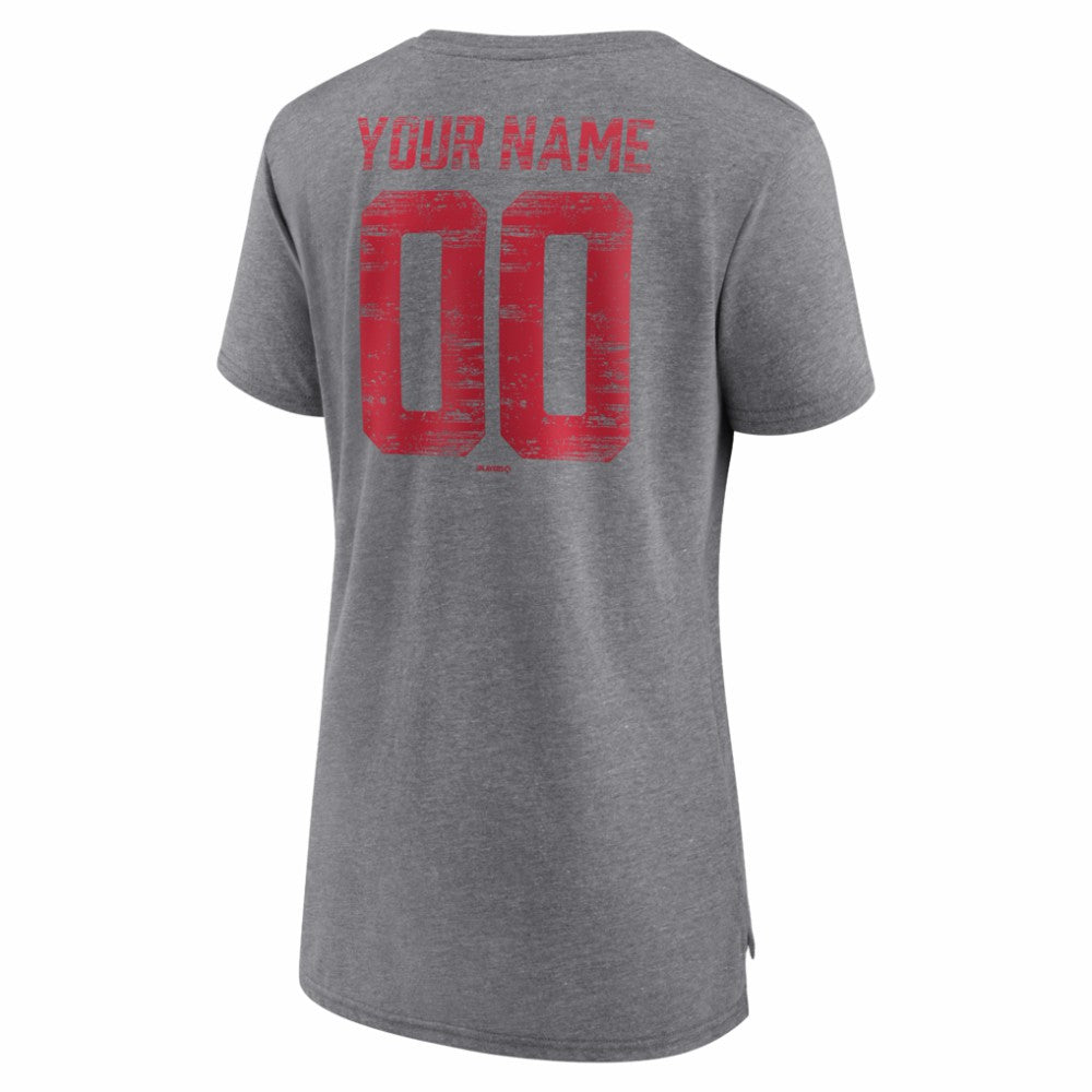 Los Angeles Angels Women's Heritage Personalized Any Name & Number Tri-Blend T-Shirt | MLB New