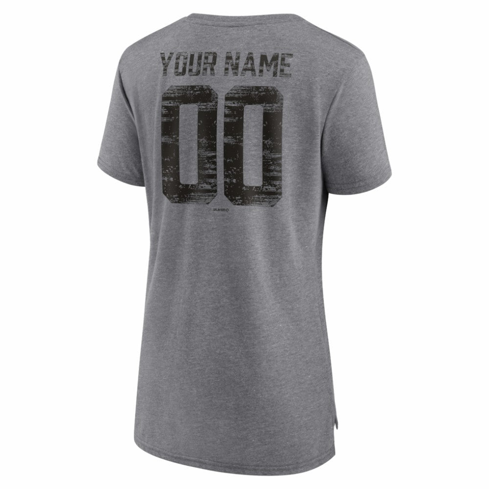 Miami Marlins Women's Heritage Personalized Any Name & Number Tri-Blend T-Shirt | MLB Near me