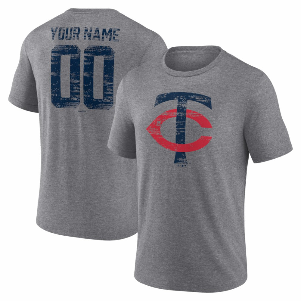 Minnesota Twins Heritage Personalized Any Name & Number Tri-Blend T-Shirt | MLB Online