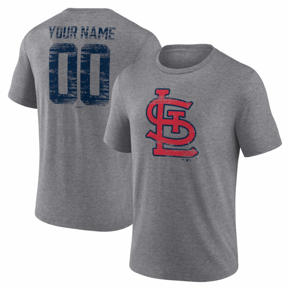 St. Louis Cardinals Heritage Personalized Any Name & Number Tri-Blend T-Shirt | MLB Outlet