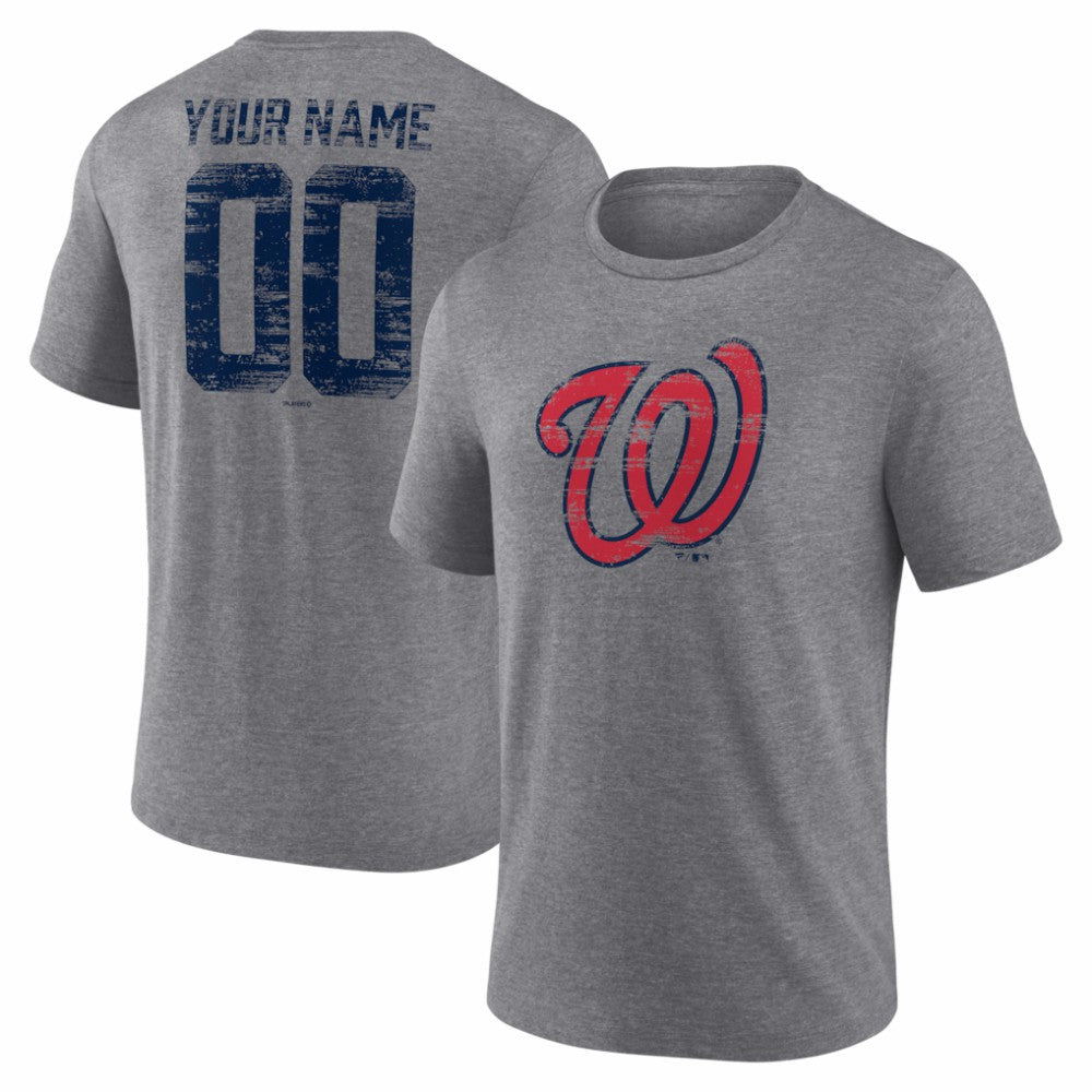 Washington Nationals Heritage Personalized Any Name & Number Tri-Blend T-Shirt | MLB Outlet