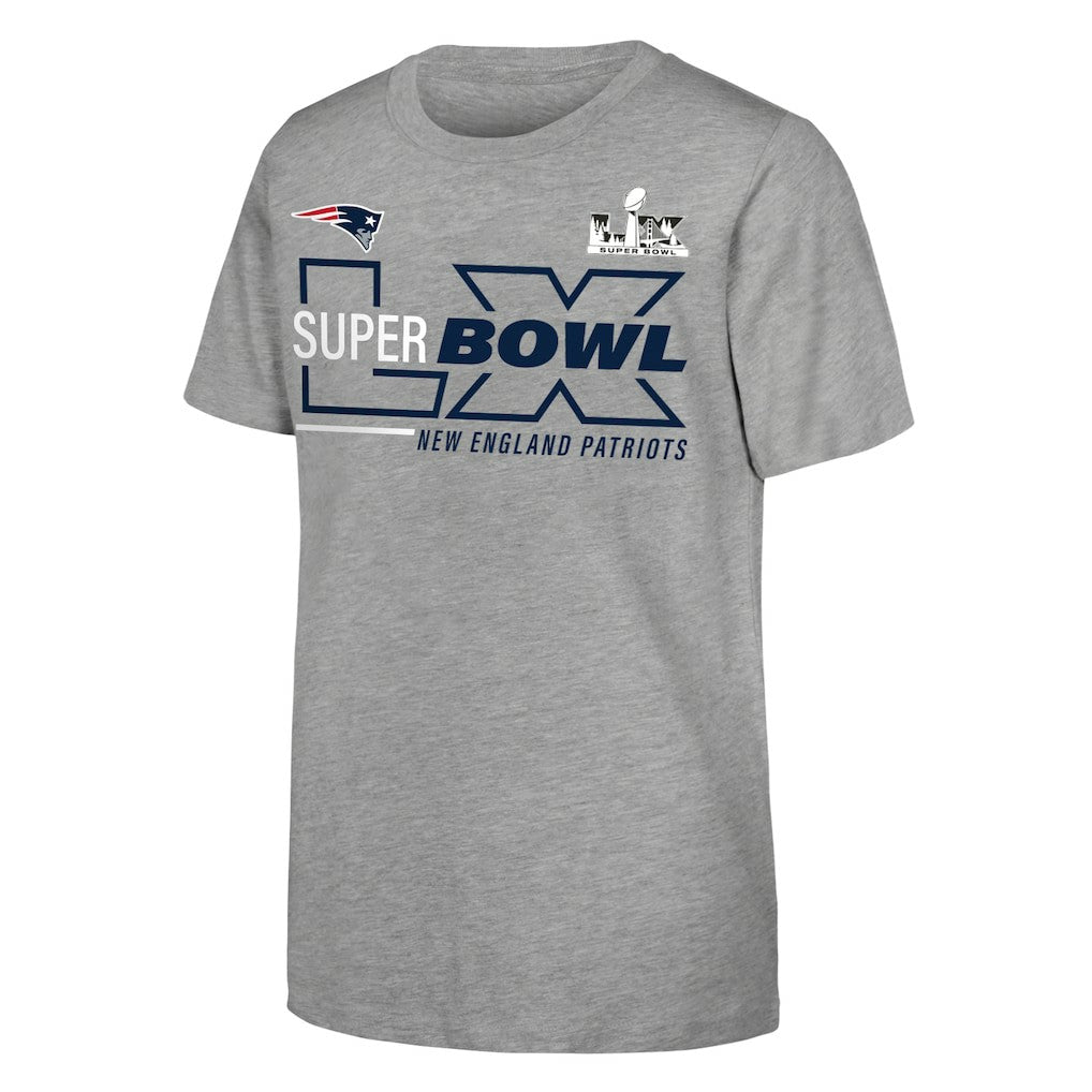 New England Patriots Fanatics Youth Super Bowl LX Roster T-Shirt