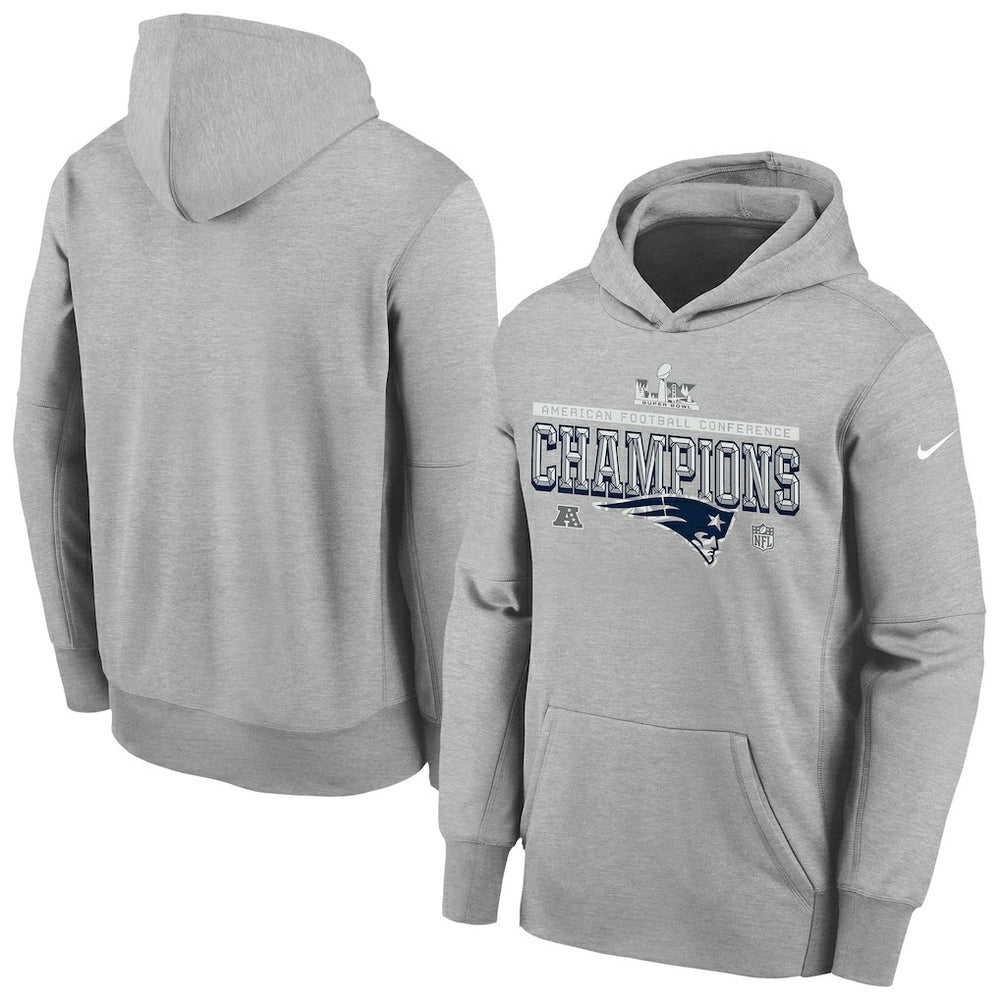 New England Patriots Nike Youth 2025 AFC Champions Locker Room Trophy Collection Authentic Hoodie