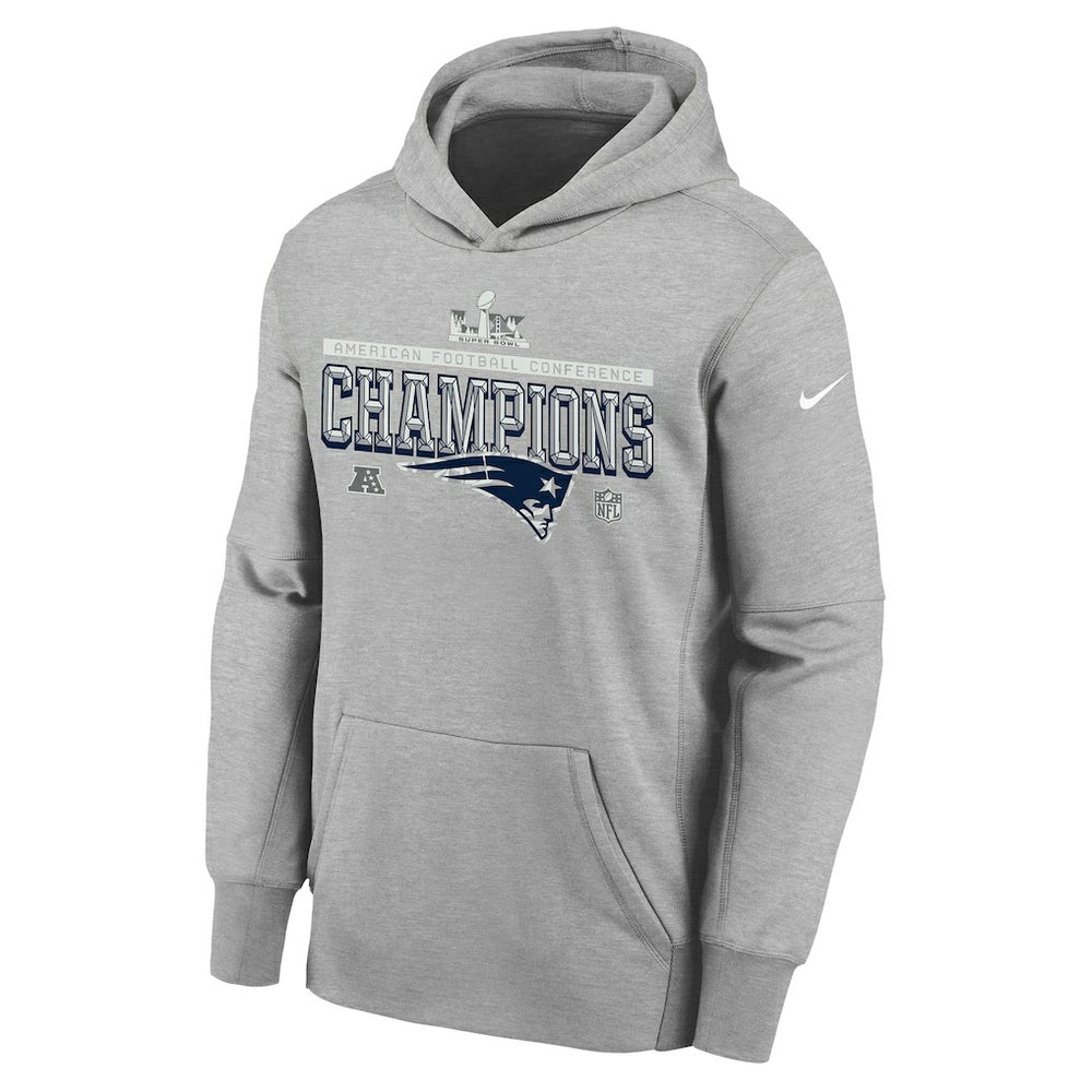 New England Patriots Nike Youth 2025 AFC Champions Locker Room Trophy Collection Authentic Hoodie