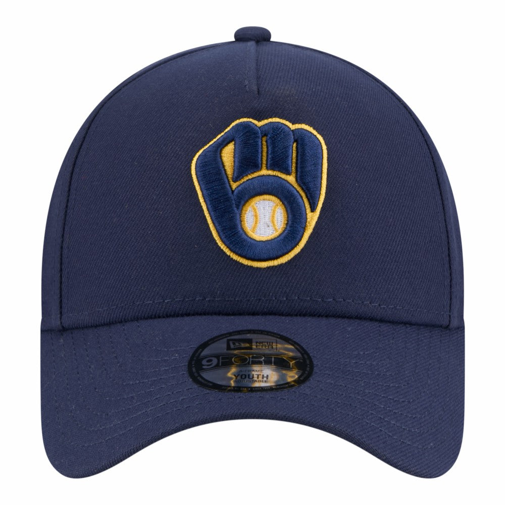 Milwaukee Brewers New Era Youth 9FORTY A-Frame Adjustable Hat | MLB On Sale