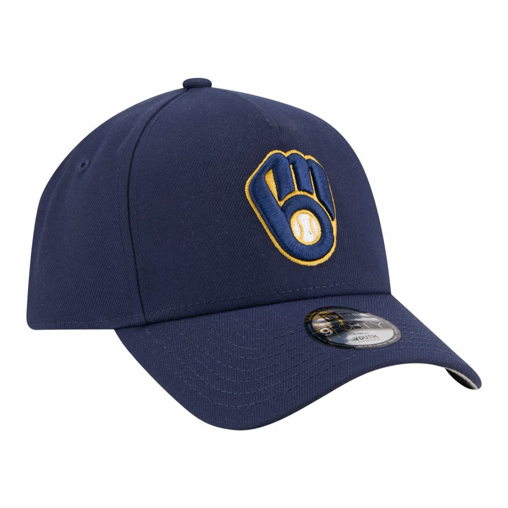 Milwaukee Brewers New Era Youth 9FORTY A-Frame Adjustable Hat | MLB On Sale