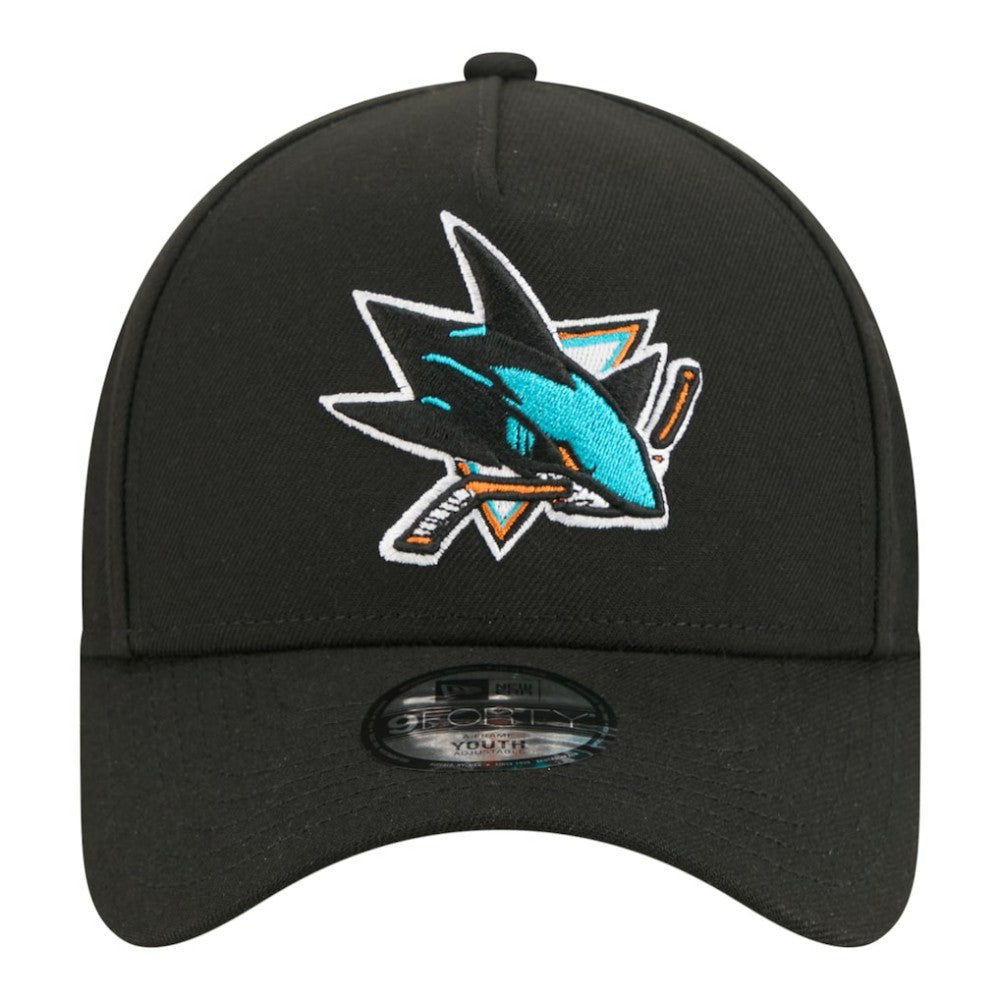 San Jose Sharks New Era Youth 9FORTY A-Frame Adjustable Hat For Sale