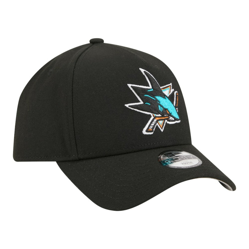 San Jose Sharks New Era Youth 9FORTY A-Frame Adjustable Hat For Sale