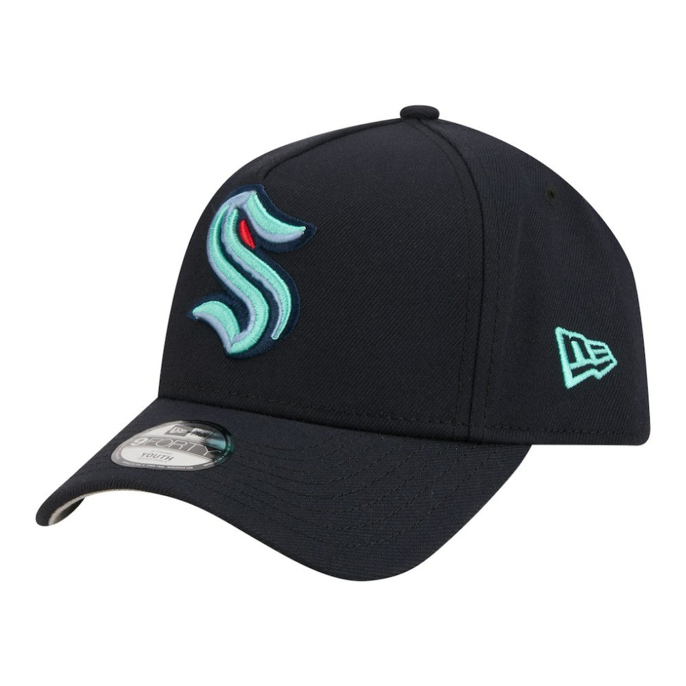 Seattle Kraken New Era Youth 9FORTY A-Frame Adjustable Hat For Sale