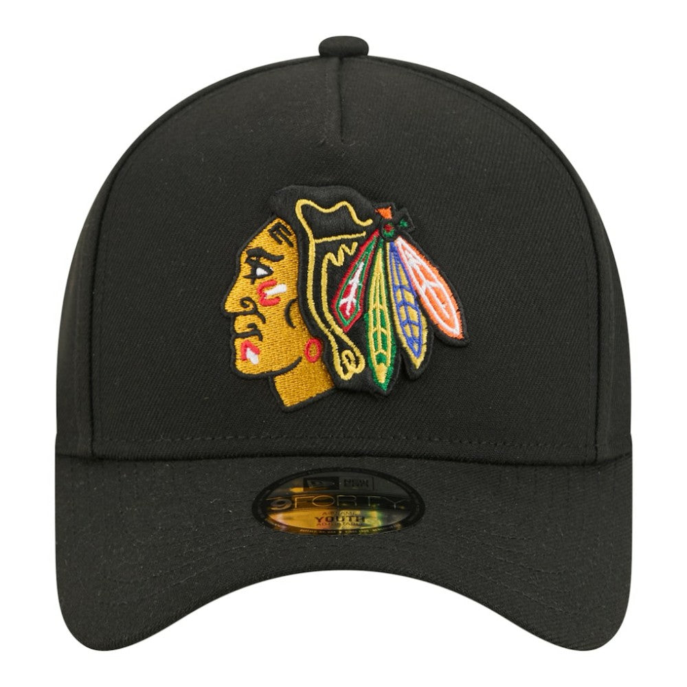 Chicago Blackhawks New Era Youth 9FORTY A-Frame Adjustable Hat Outlet
