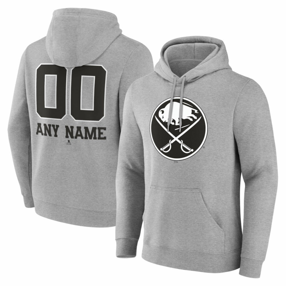 Buffalo Sabres Big & Tall Personalized Name & Number Monochrome Pullover Hoodie For Sale