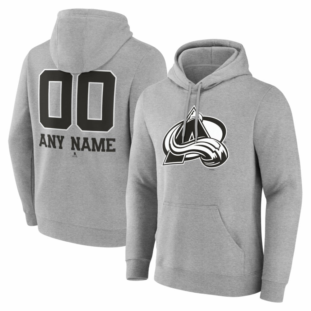 Colorado Avalanche Big & Tall Personalized Name & Number Monochrome Pullover Hoodie Outlet