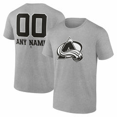 Colorado Avalanche Big & Tall Personalized Name & Number Monochrome T-Shirt For Sale