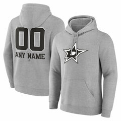Dallas Stars Big & Tall Personalized Name & Number Monochrome Pullover Hoodie On Sale