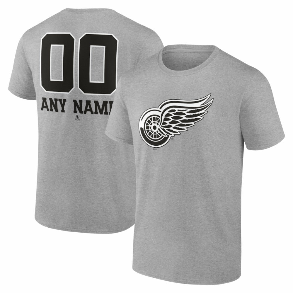 Detroit Red Wings Big & Tall Personalized Name & Number Monochrome T-Shirt Online