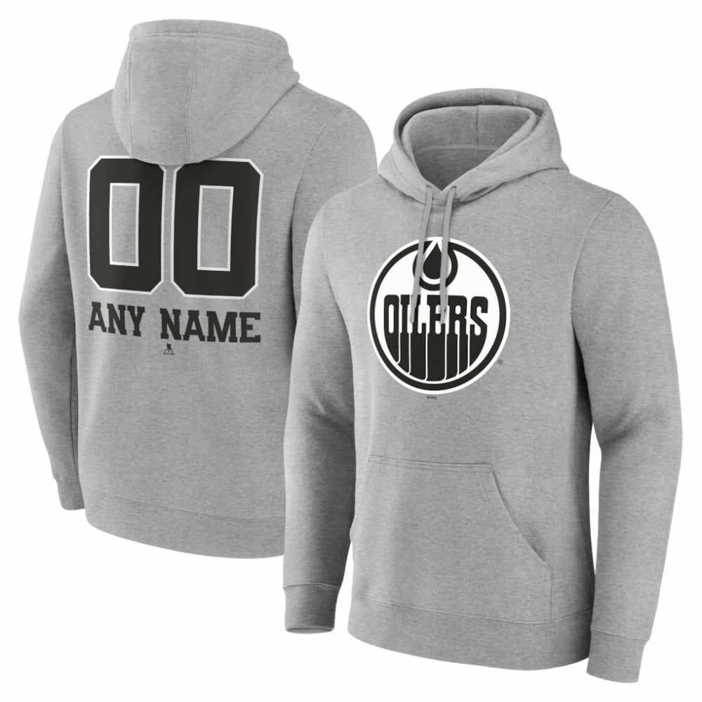 Edmonton Oilers Big & Tall Personalized Name & Number Monochrome Pullover Hoodie Online