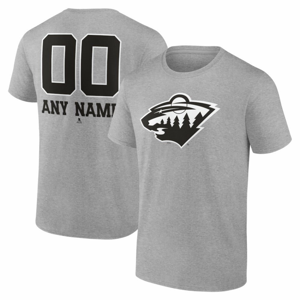 Minnesota Wild Big & Tall Personalized Name & Number Monochrome T-Shirt Online