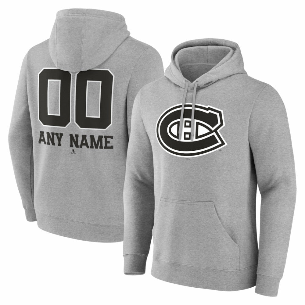 Montreal Canadiens Big & Tall Personalized Name & Number Monochrome Pullover Hoodie Outlet