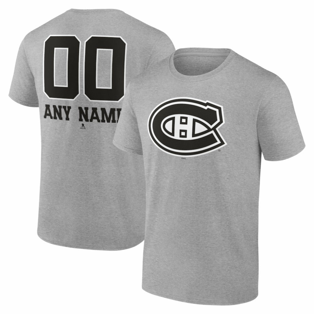 Montreal Canadiens Big & Tall Personalized Name & Number Monochrome T-Shirt For Sale