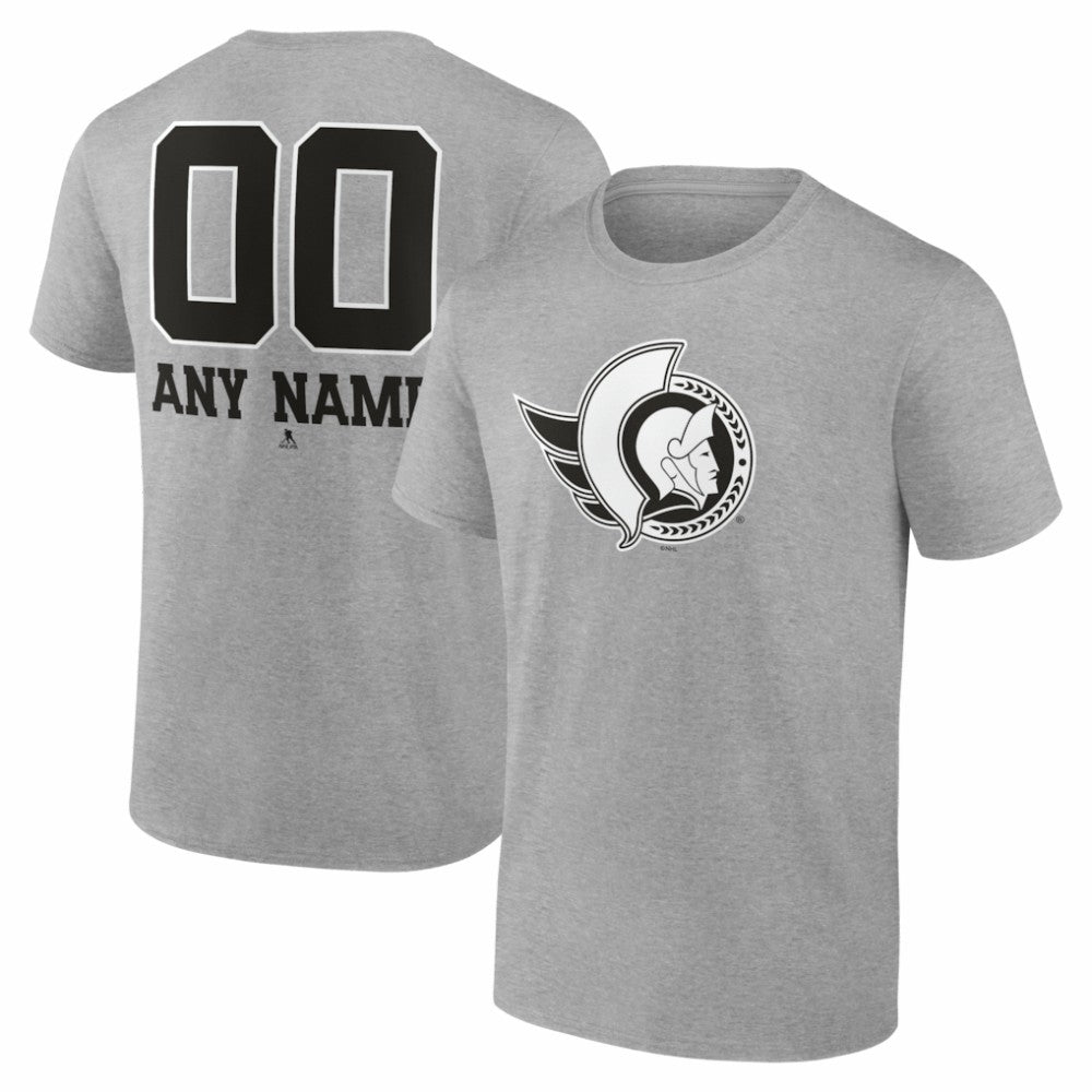 Ottawa Senators Big & Tall Personalized Name & Number Monochrome T-Shirt For Sale