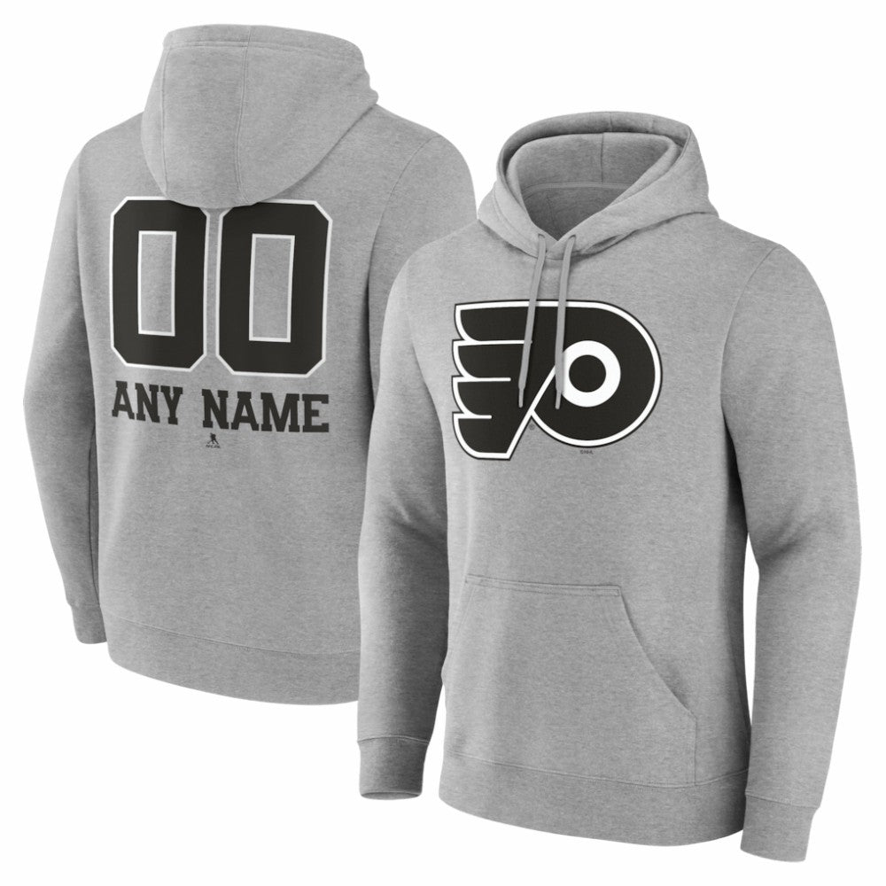 Philadelphia Flyers Big & Tall Personalized Name & Number Monochrome Pullover Hoodie For Sale