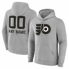 Philadelphia Flyers Big & Tall Personalized Name & Number Monochrome Pullover Hoodie For Sale