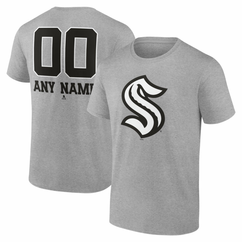 Seattle Kraken Big & Tall Personalized Name & Number Monochrome T-Shirt Discount