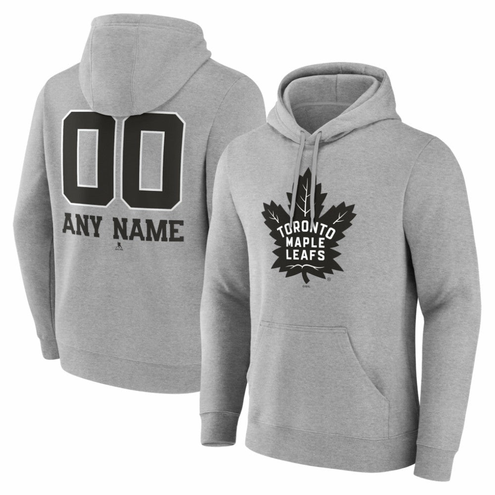 Toronto Maple Leafs Big & Tall Personalized Name & Number Monochrome Pullover Hoodie For Sale