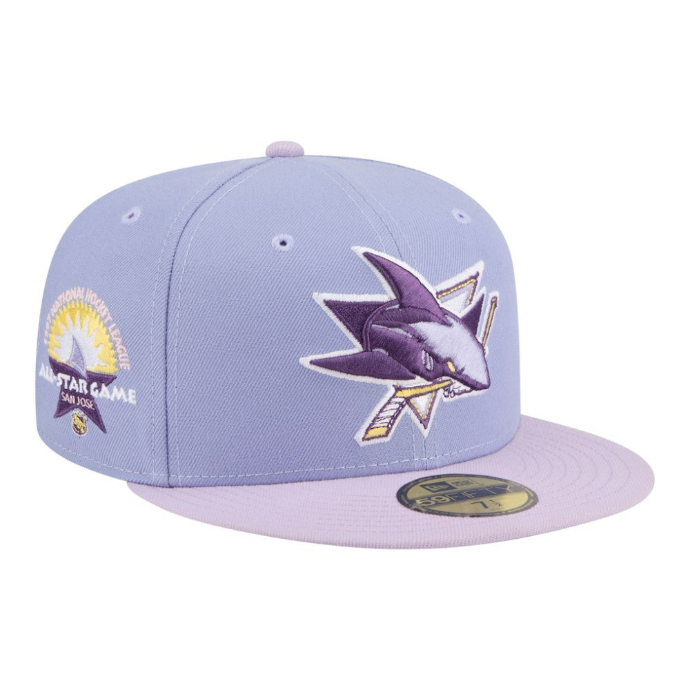 San Jose Sharks New Era Lavender Bloom 59FIFTY Fitted Hat On Sale