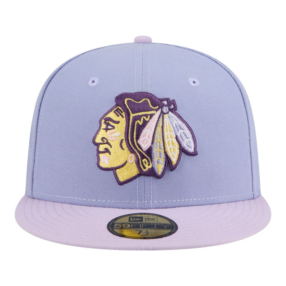 Chicago Blackhawks New Era Lavender Bloom 59FIFTY Fitted Hat Outlet