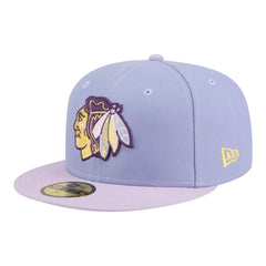 Chicago Blackhawks New Era Lavender Bloom 59FIFTY Fitted Hat Outlet
