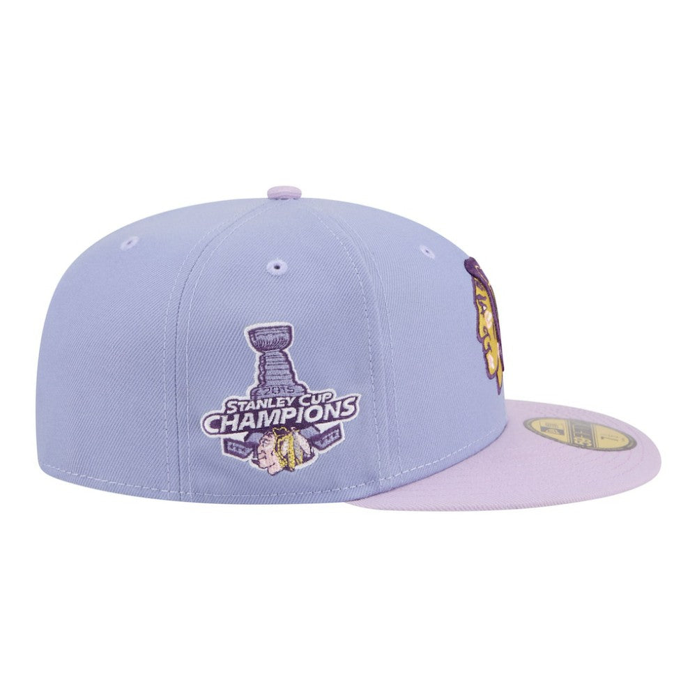 Chicago Blackhawks New Era Lavender Bloom 59FIFTY Fitted Hat Outlet