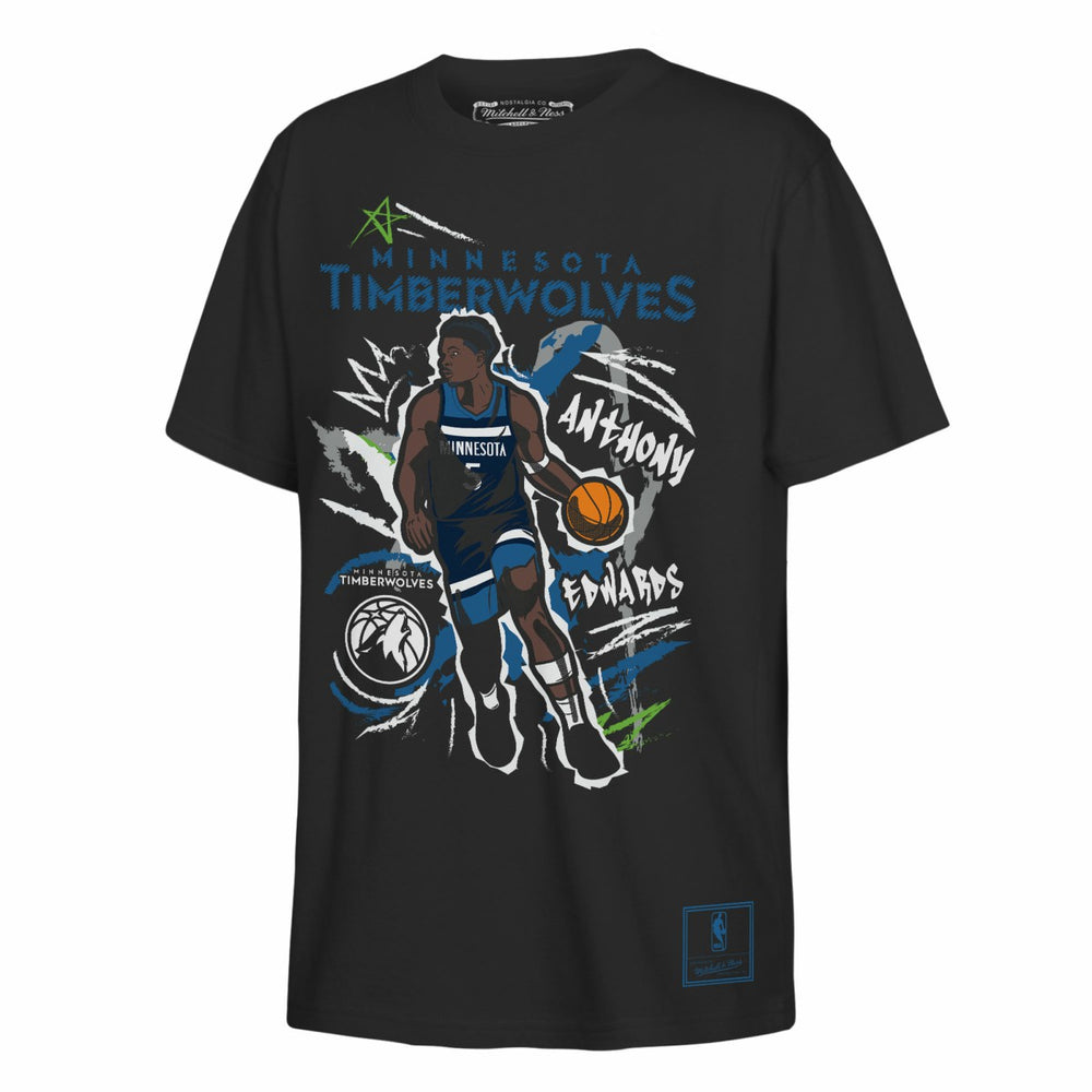 Anthony Edwards Minnesota Timberwolves Outerstuff Youth Chalked Up Player Name & Number T-Shirt On Sale