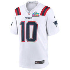 New England Patriots Nike Drake Maye  Super Bowl LX Patch Game Jersey