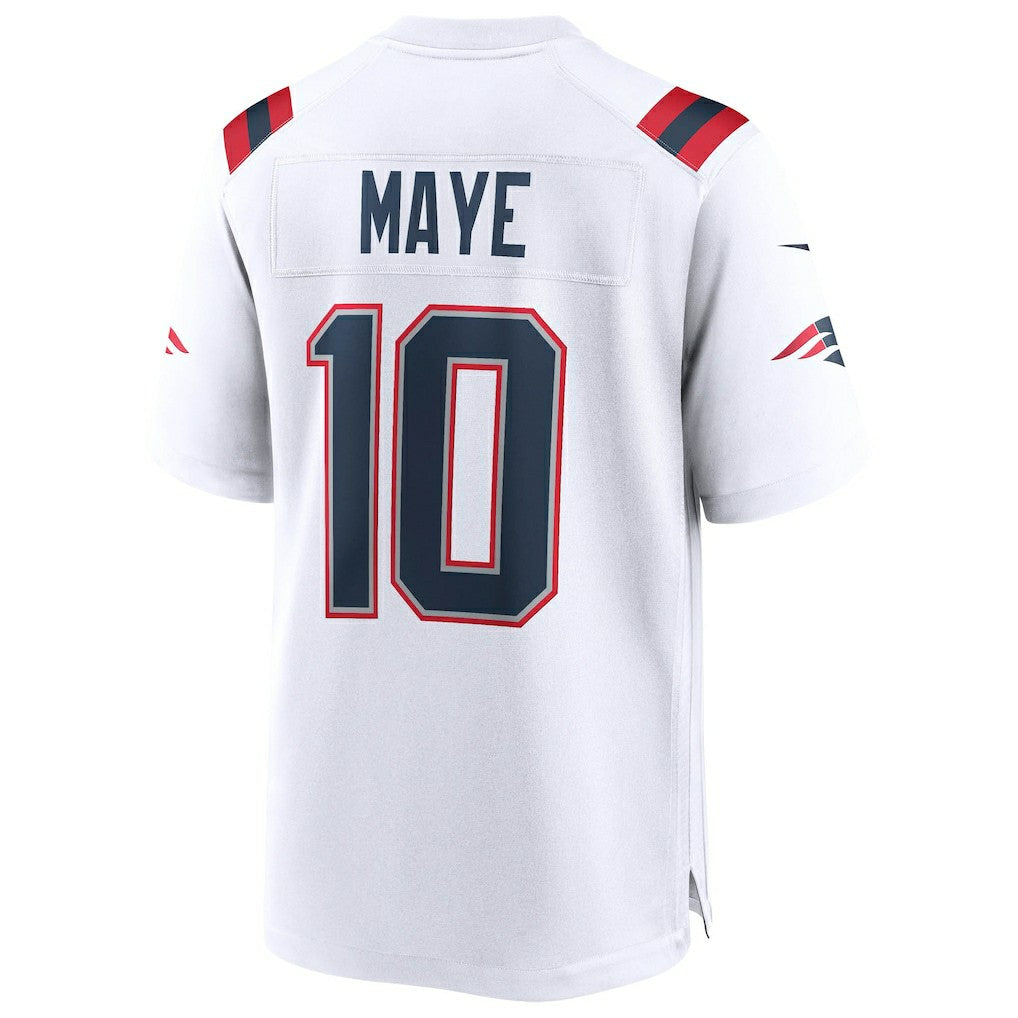 New England Patriots Nike Drake Maye  Super Bowl LX Patch Game Jersey