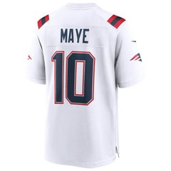 New England Patriots Nike Drake Maye  Super Bowl LX Patch Game Jersey
