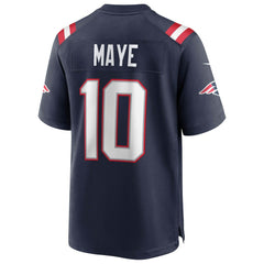 New England Patriots Nike Drake Maye  Super Bowl LX Patch Game Jersey
