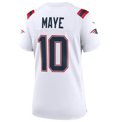 New England Patriots Nike Drake Maye  Women's Super Bowl LX Patch Game Jersey