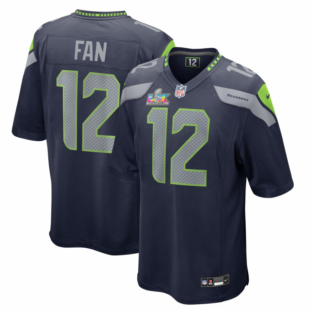 Seattle Seahawks Nike 12s  Super Bowl LX Patch Game Jersey