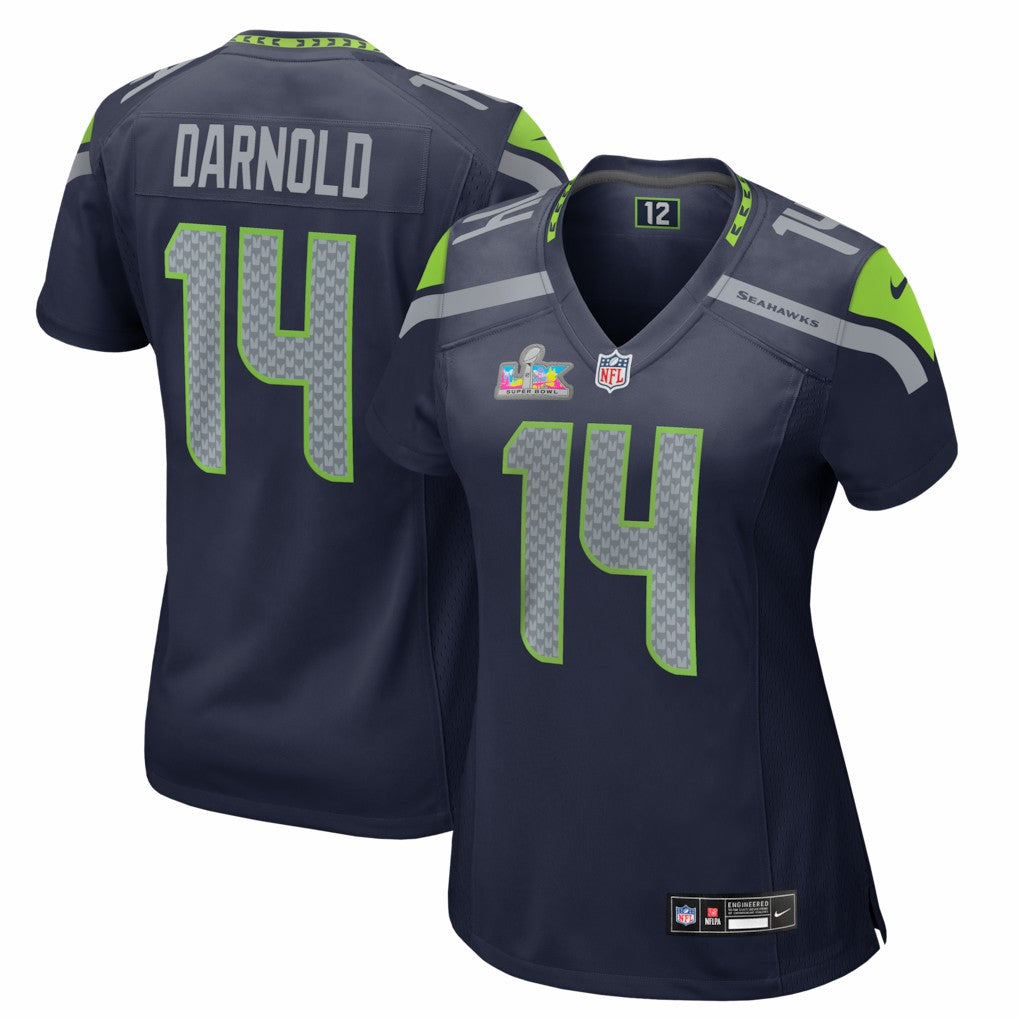 Seattle Seahawks Nike Sam Darnold  Women's Super Bowl LX Patch Game Jersey
