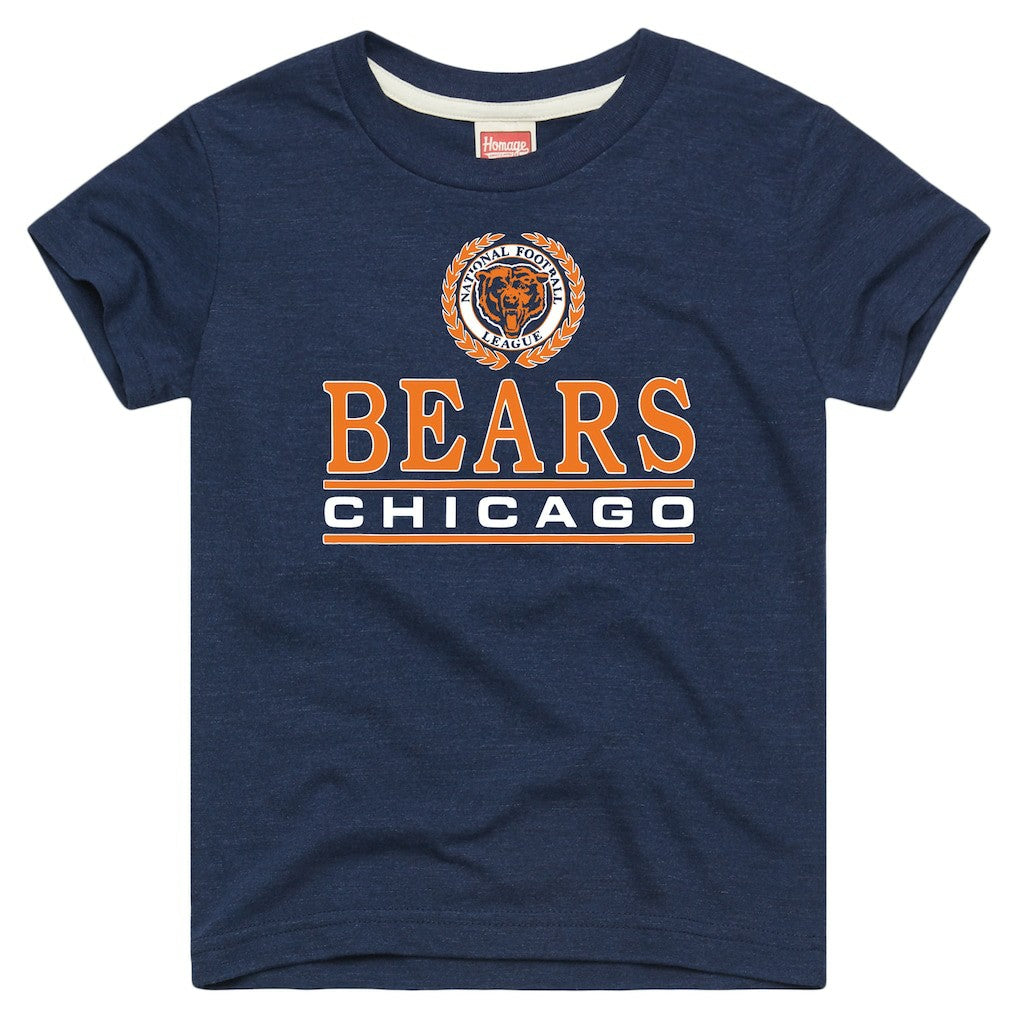 Chicago Bears  Homage Youth Crest Tri-Blend T-Shirt