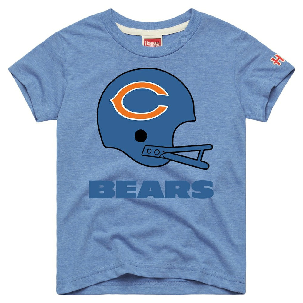 Chicago Bears  Homage Youth Big Helmet Tri-Blend T-Shirt