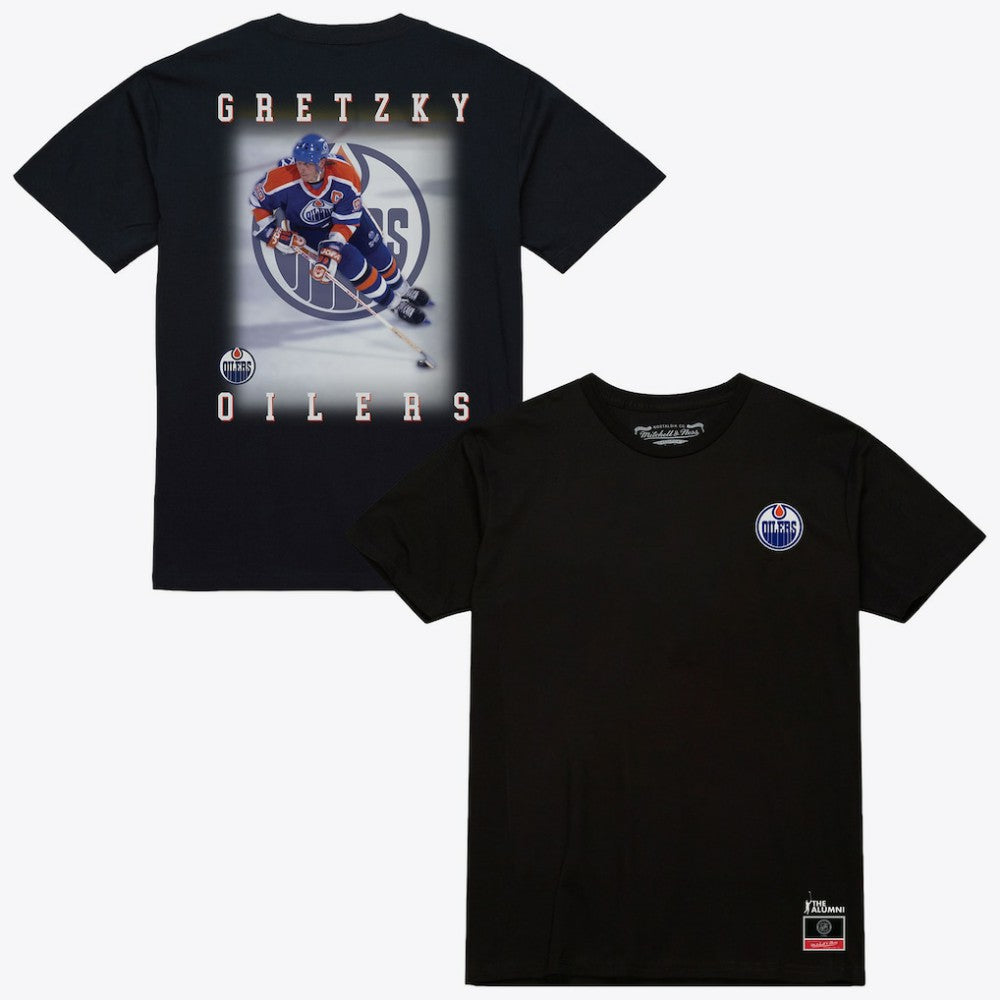 Wayne Gretzky Edmonton Oilers Mitchell & Ness Photo T-Shirt On Sale