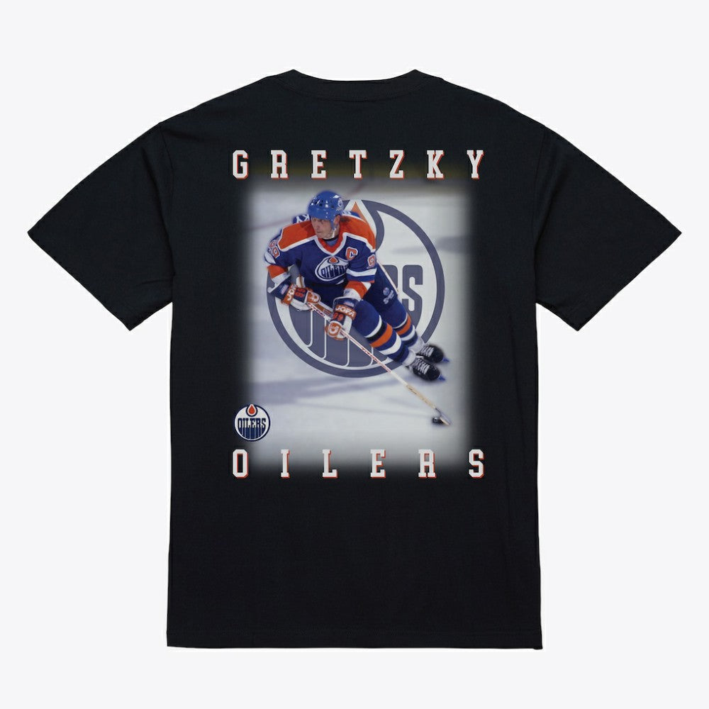 Wayne Gretzky Edmonton Oilers Mitchell & Ness Photo T-Shirt On Sale