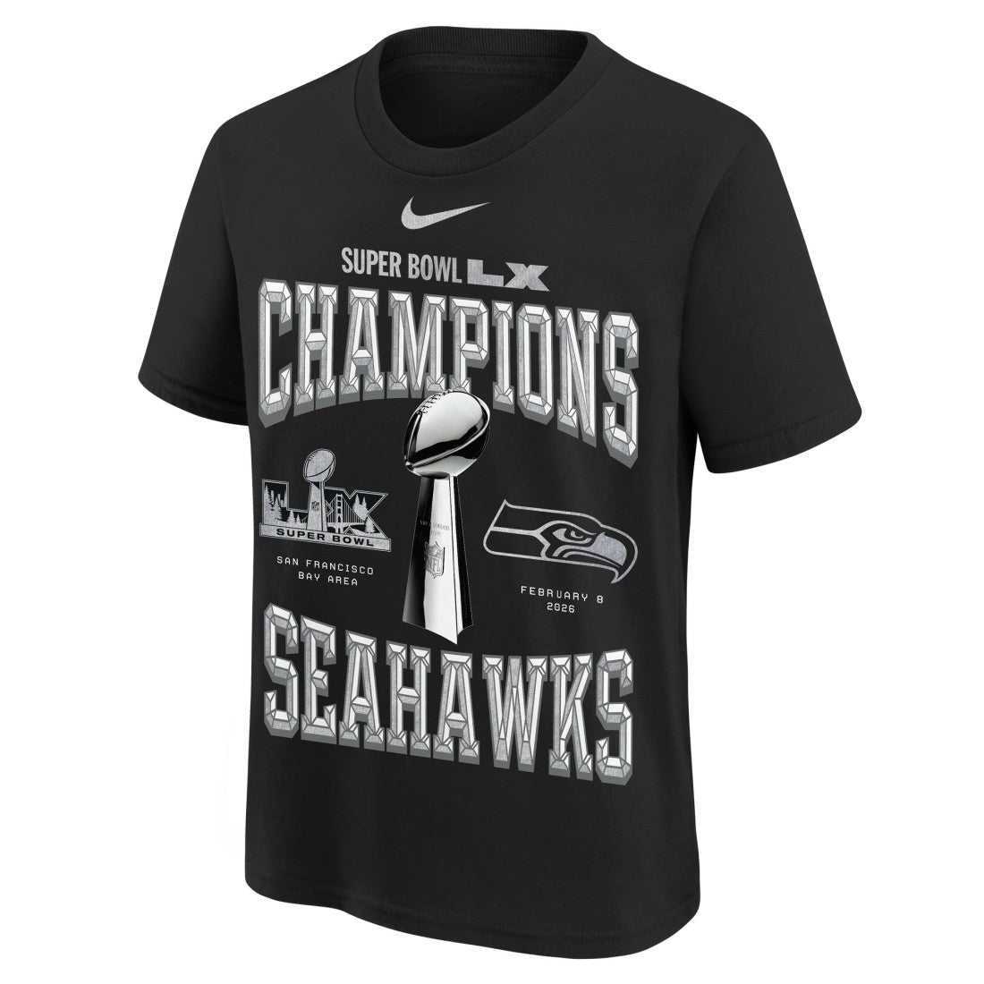 Seattle Seahawks Nike Youth Super Bowl LX Champions Locker Room Trophy Collection Authentic T-Shirt