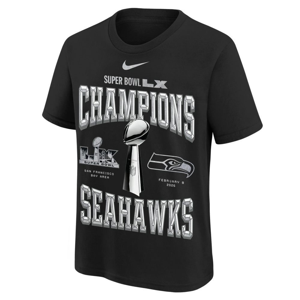 Seattle Seahawks Nike Youth Super Bowl LX Champions Locker Room Trophy Collection Authentic T-Shirt